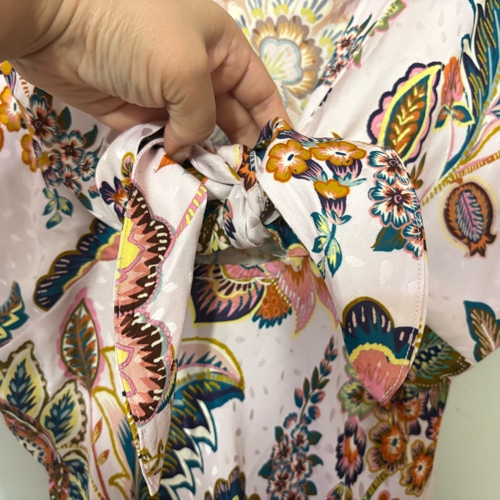 Kachel x Anthropologie Floral Flutter Sleeve Midi Dress Pink Romantic Boho Size - Picture 14 of 16